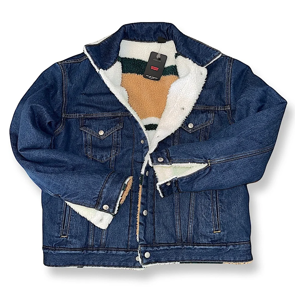 LEVI’S PREMIUM REVERSIBLE VINTAGE RELAXED FIT SHERPA TRUCKER JACKET A31760000 - Picture 1 of 16